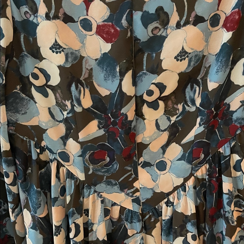 Peter Som Blue and Cream Patterned Dress - Picture 6 of 6